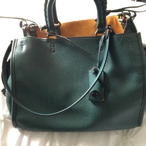 Coach leather and suede handbag